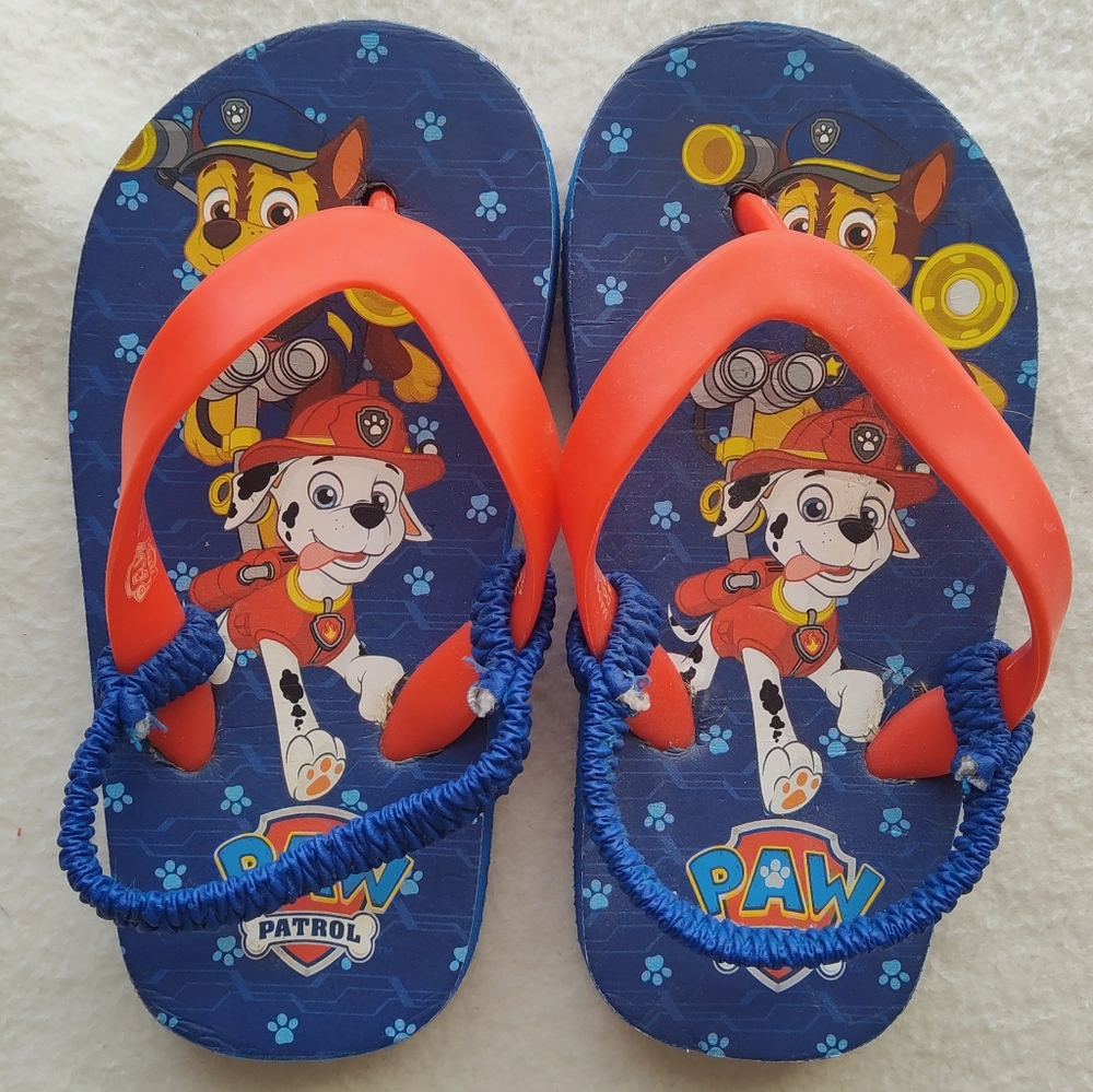 Paw Patrol Flip Flops Sandals Size 7/8 Toddler Marshall Chase
